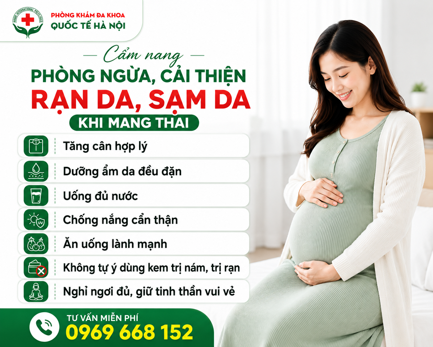 Bí quyết giảm rạn da, sạm da khi mang thai 