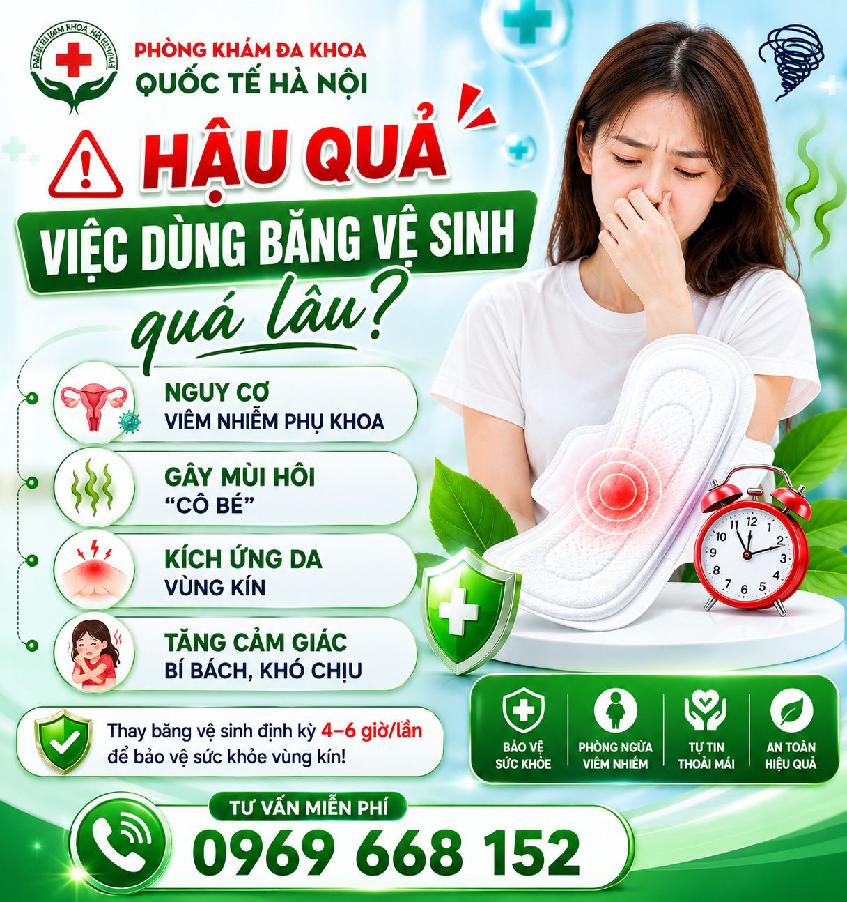 hành kinh bao lâu nên thay băng vệ sinh