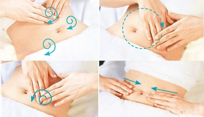 Massage nhẹ nhàng vùng bụng